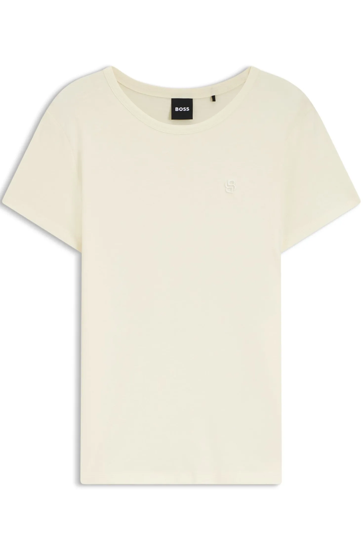 Slim-fit T-shirt in cotton-silk blend with embroidered logo