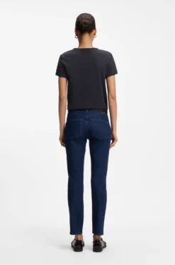 Slim-fit T-shirt in cotton-silk blend with embroidered logo