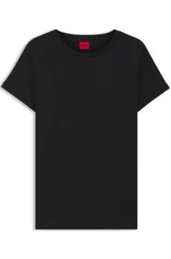 Slim-fit T-shirt in cotton with rolled sleeves
