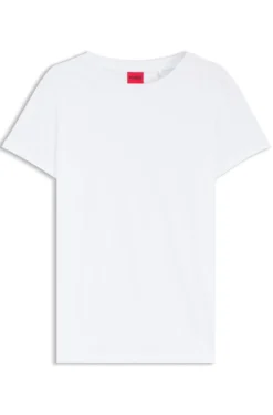Slim-fit T-shirt in cotton with rolled sleeves