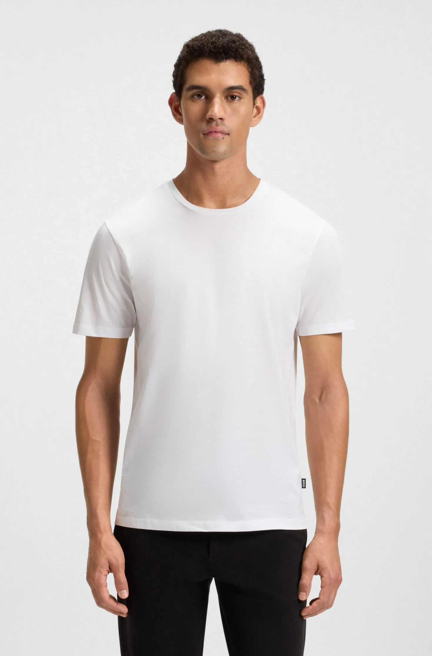 Slim-fit T-shirt in mercerised cotton