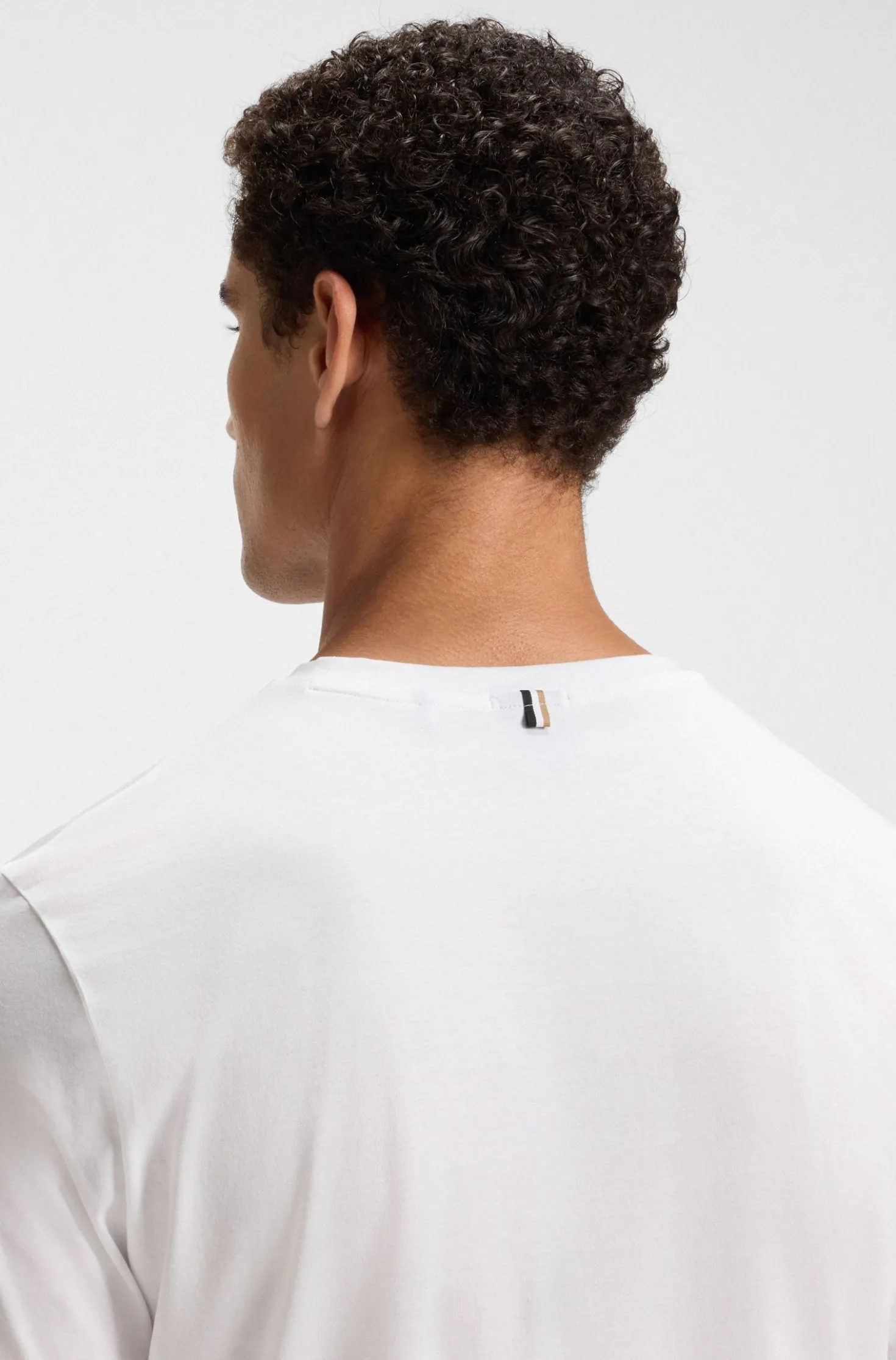 Slim-fit T-shirt in mercerised cotton