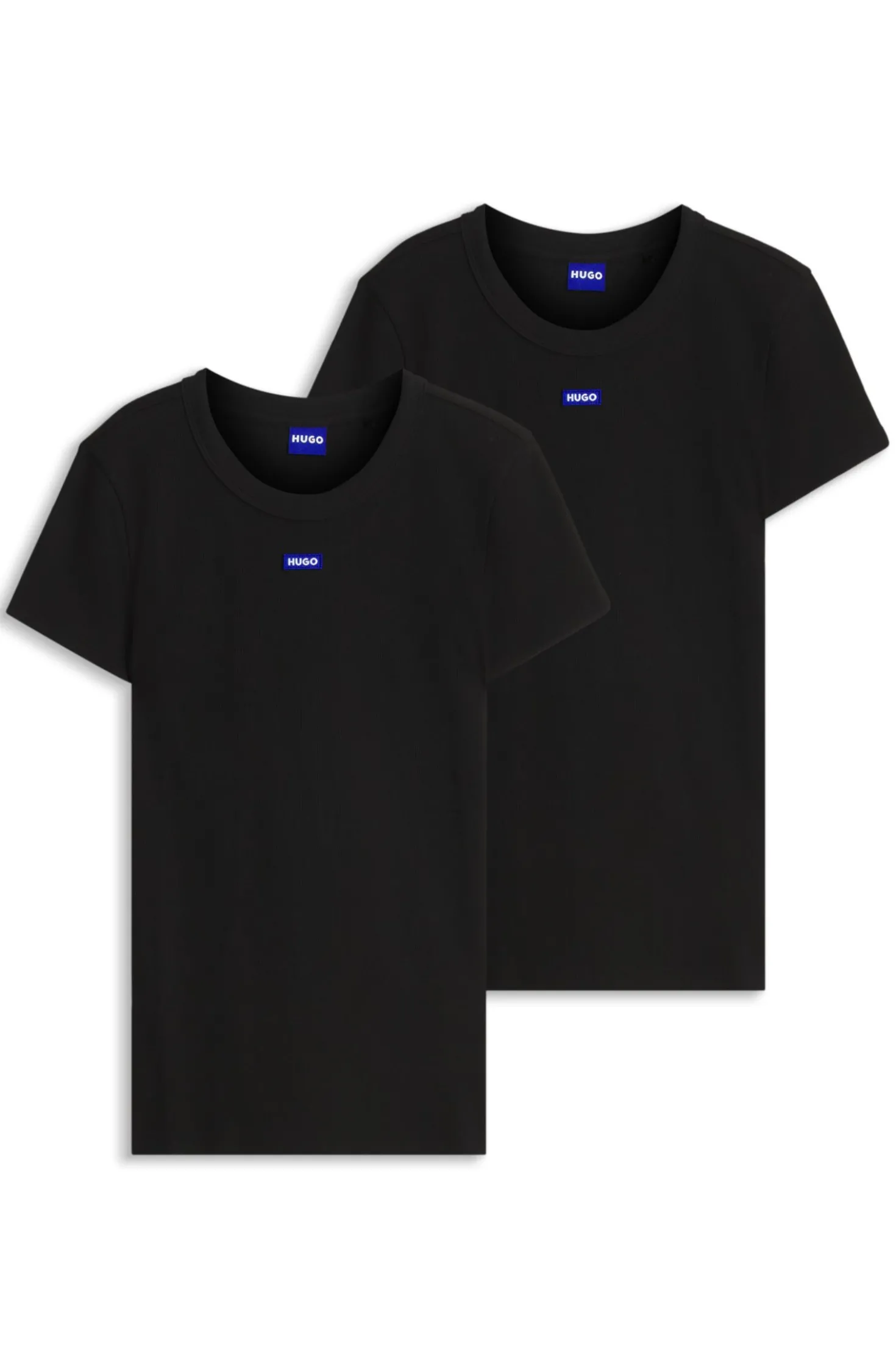 Slim-fit T-shirt in ribbed stretch cotton with logo