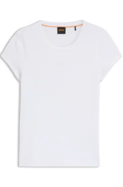 Slim-fit T-shirt in stretch cotton with embroidered logo