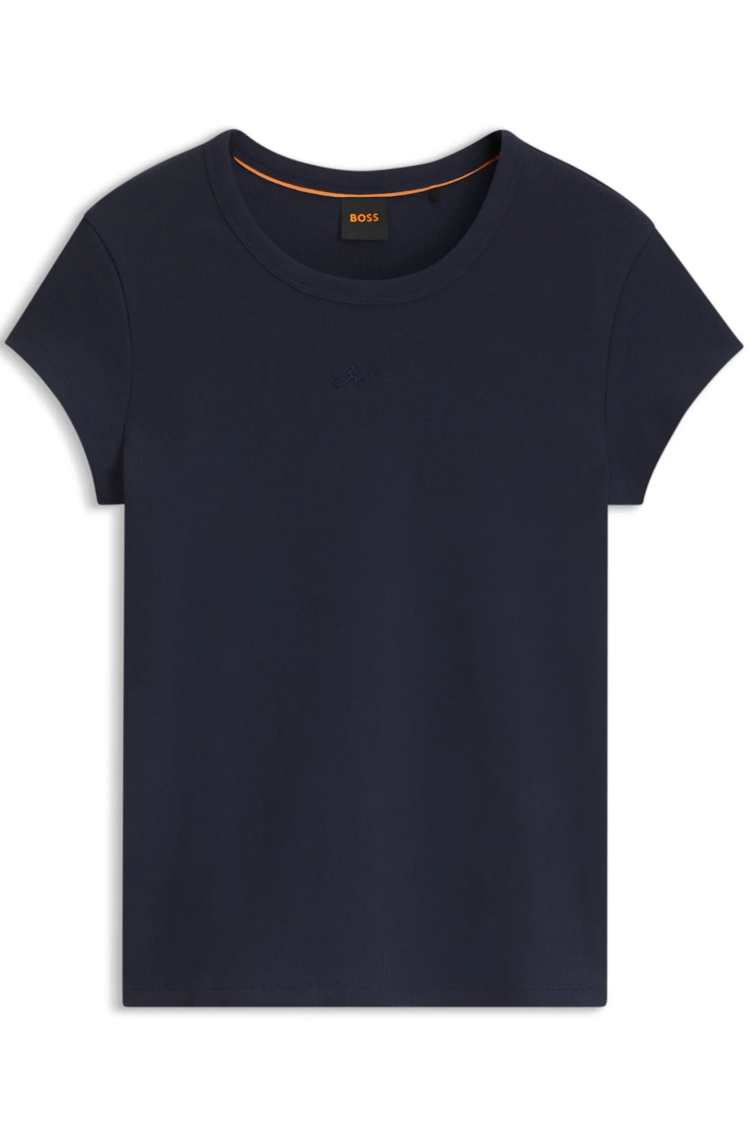 Slim-fit T-shirt in stretch cotton with embroidered logo