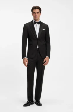 Slim-fit tuxedo jacket with silk-blend trims