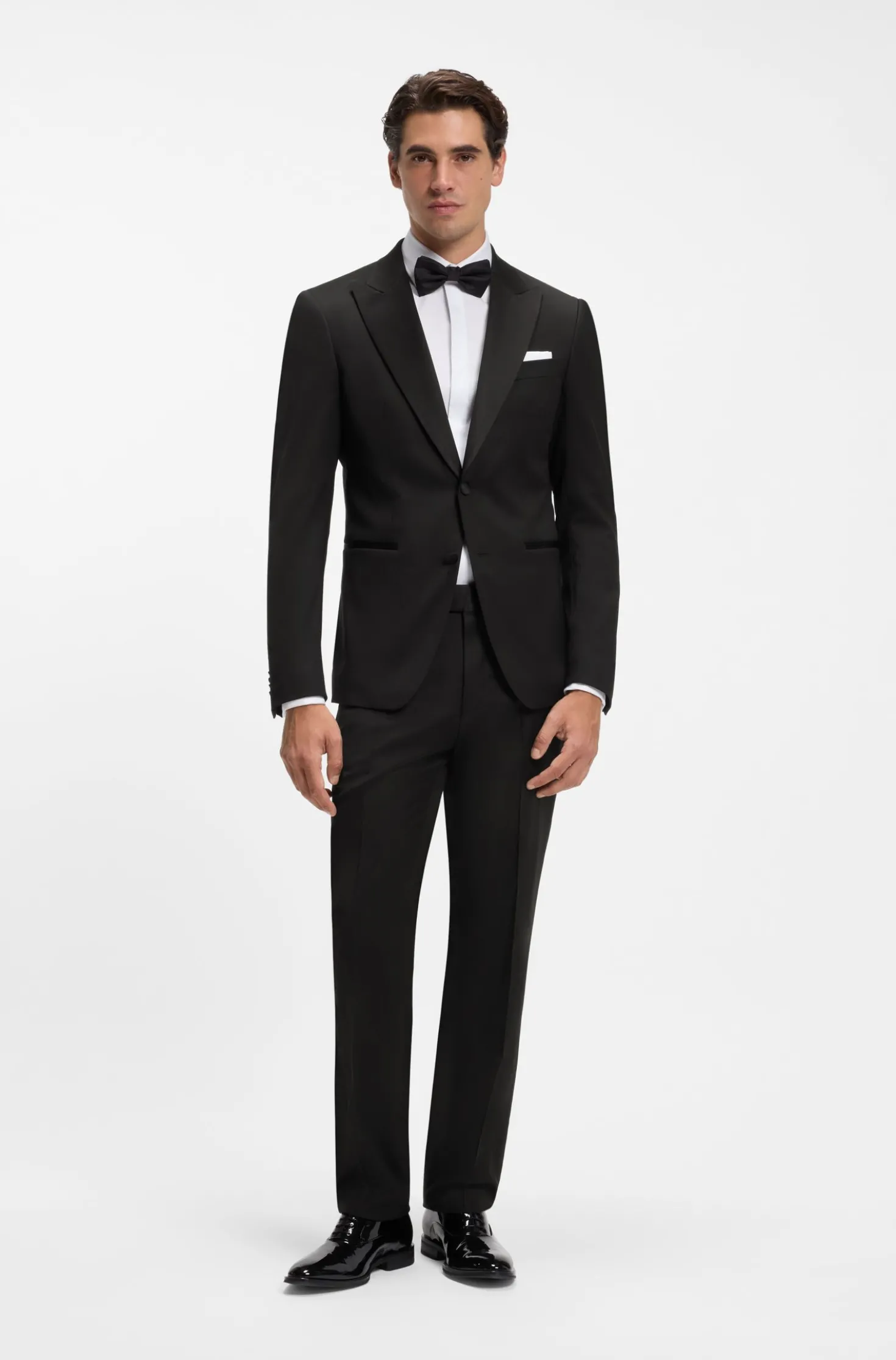 Slim-fit tuxedo jacket with silk-blend trims