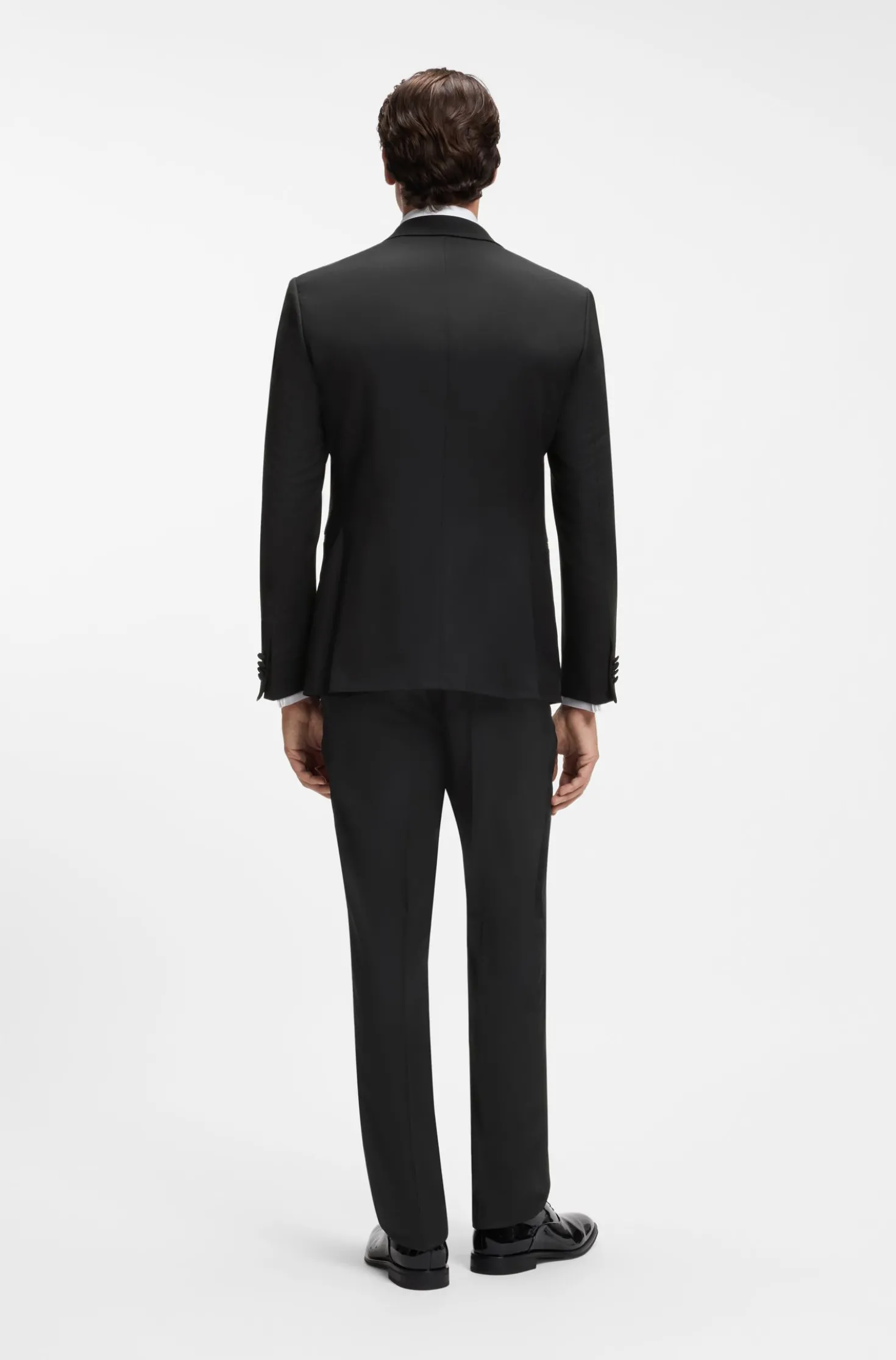 Slim-fit tuxedo jacket with silk-blend trims