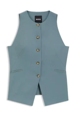 Slim-fit waistcoat in virgin wool