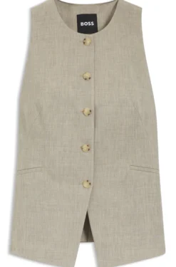 Slim-fit waistcoat in virgin wool