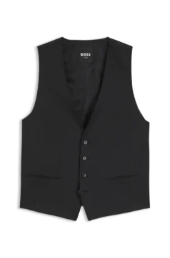 Slim-fit waistcoat in virgin-wool serge