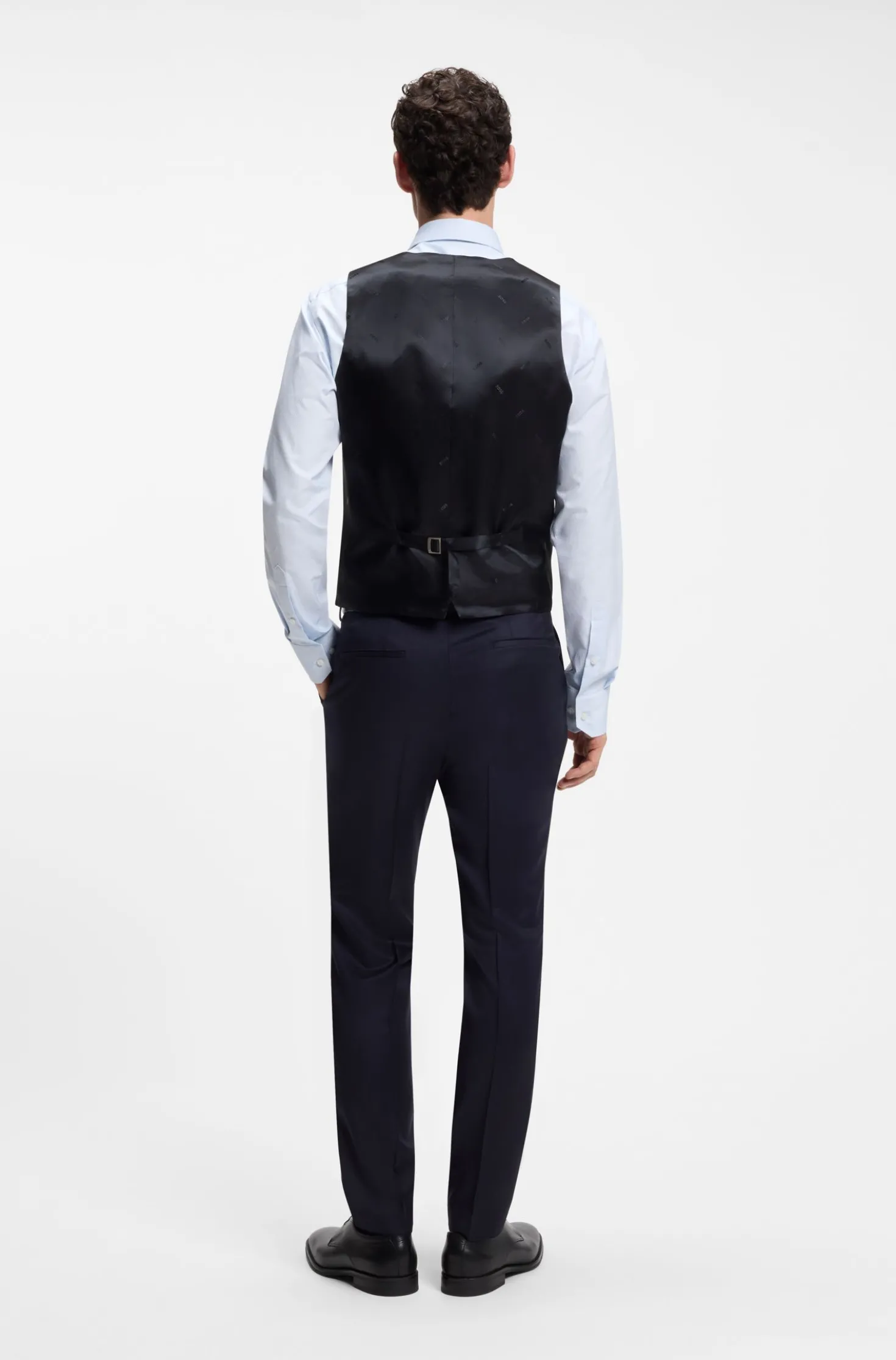 Slim-fit waistcoat in virgin-wool serge