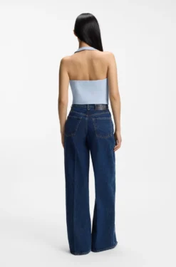 Slim-fit waistcoat with halterneck