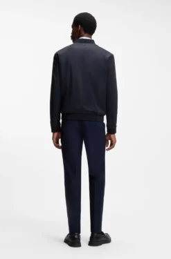 Slim-fit zip-up jacket in stretch-cotton twill
