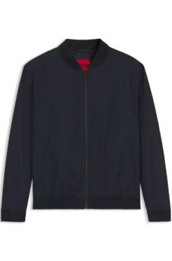 Slim-fit zip-up jacket in stretch-cotton twill
