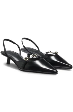 Slingback mules in brush-off leather