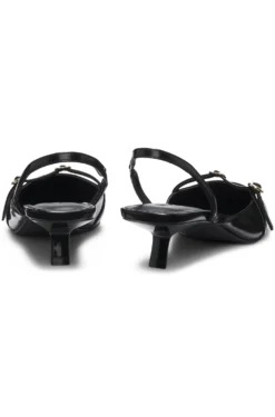 Slingback mules in brush-off leather