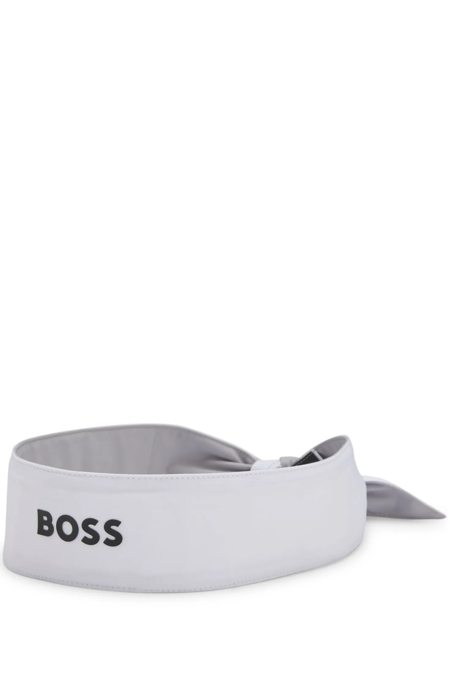 Sports headband in stretch twill with printed logo