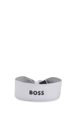 Sports headband in stretch twill with printed logo