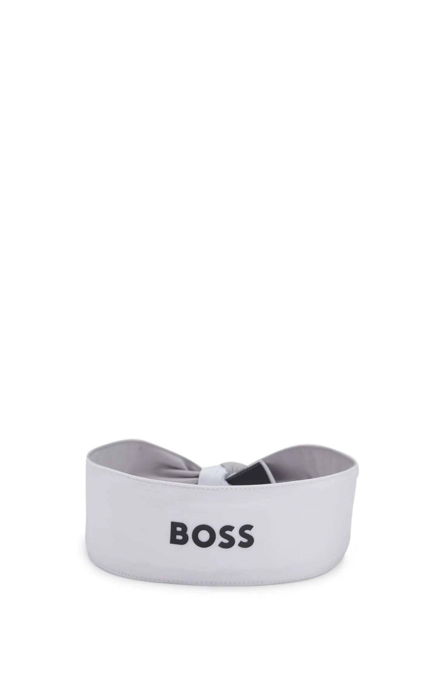 Sports headband in stretch twill with printed logo