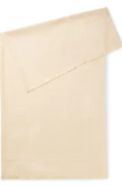 Square scarf in silk and wool with logo details