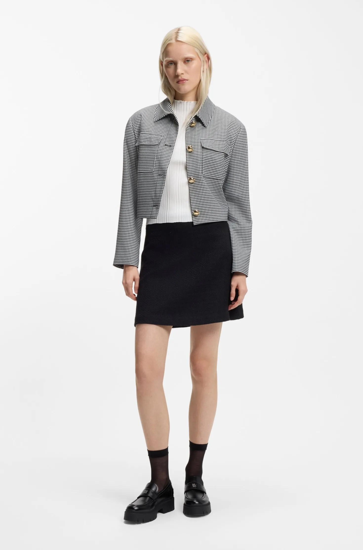 Stacked-logo loafers in faux leather