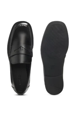 Stacked-logo loafers in faux leather