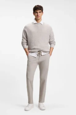 Straight-fit chinos in cotton-blend poplin