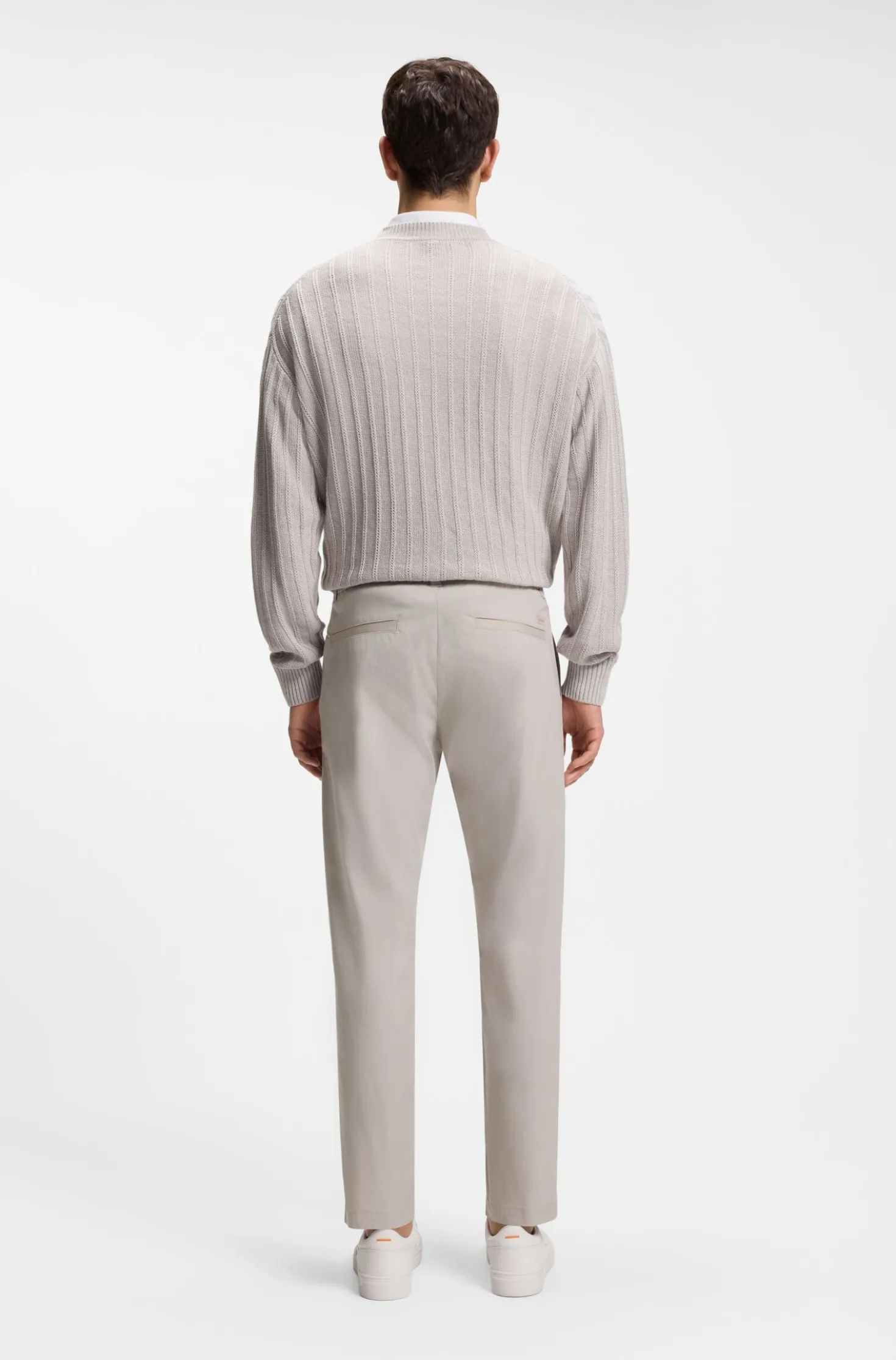 Straight-fit chinos in cotton-blend poplin