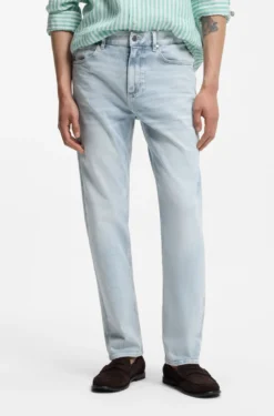 Straight-fit jeans in blue super-soft stretch denim