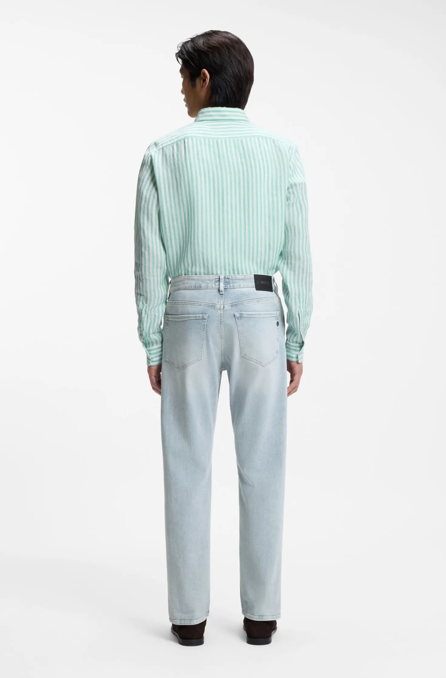 Straight-fit jeans in blue super-soft stretch denim