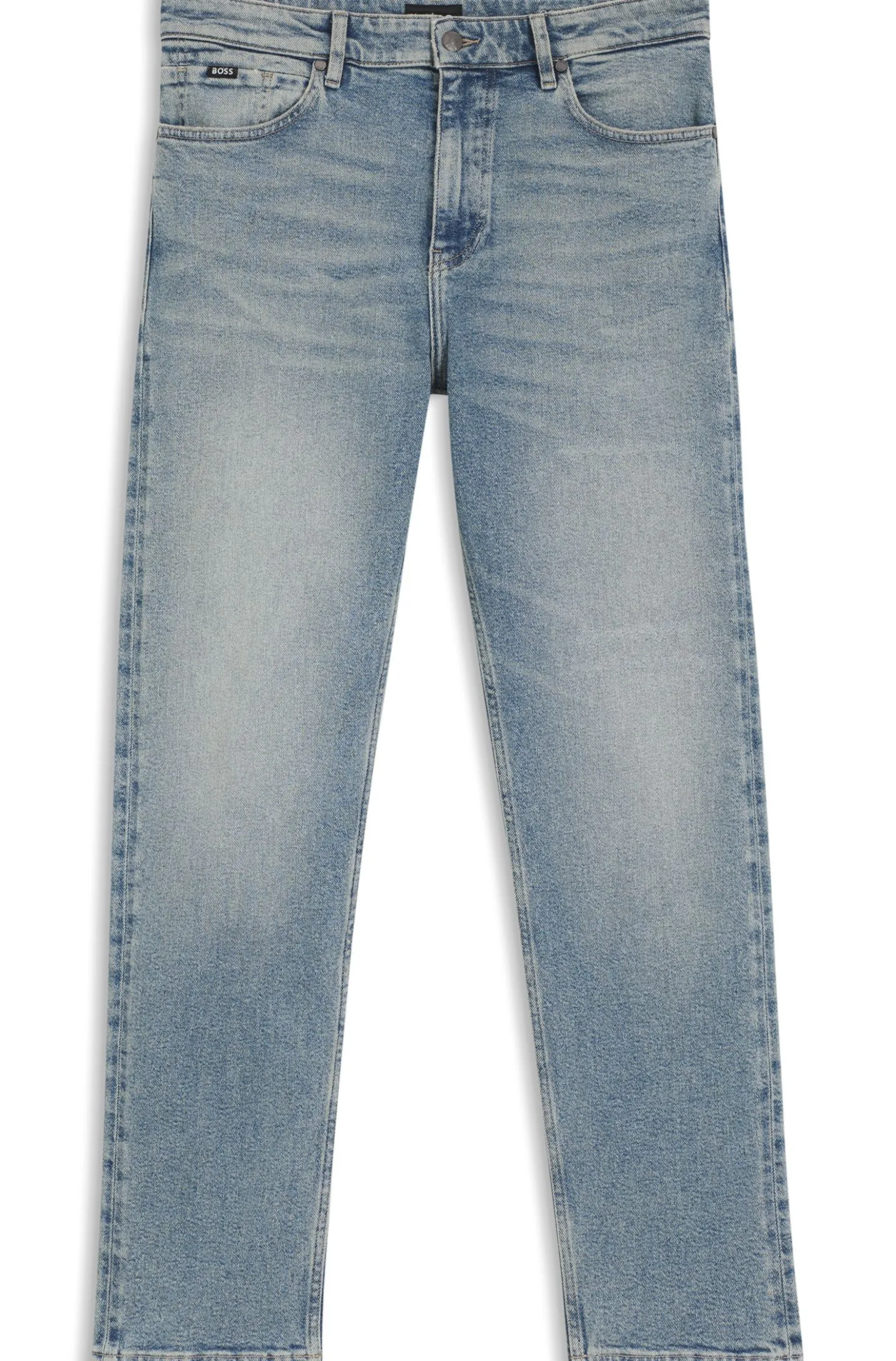 Straight-fit jeans in bright-blue stretch denim