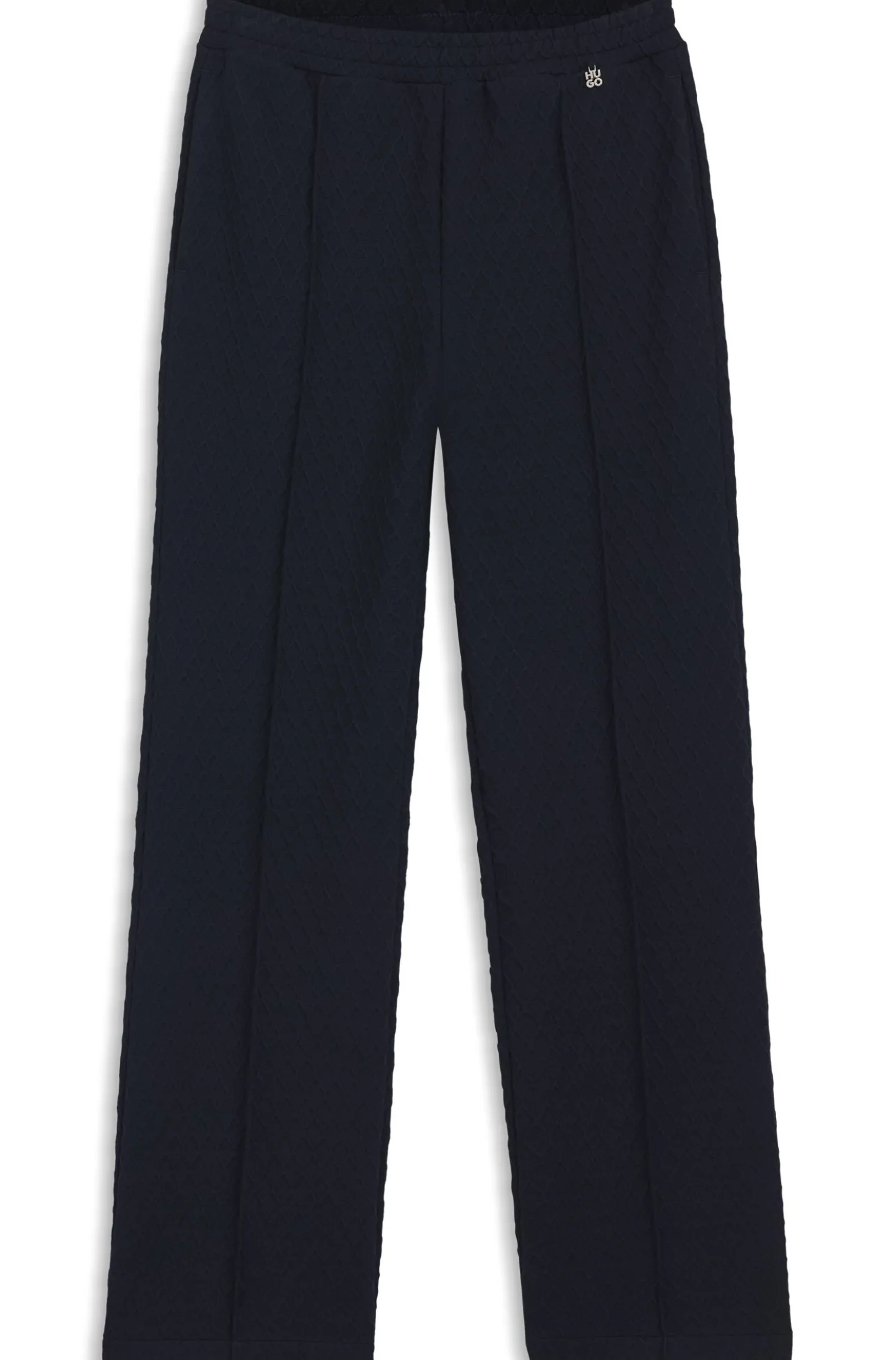 Straight-fit tracksuit bottoms in diamond jacquard