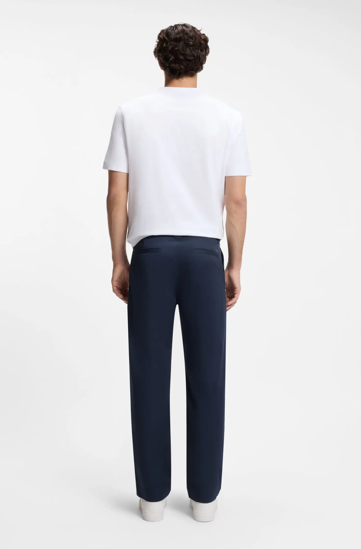 Straight-fit trousers in cotton-blend twill