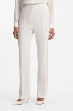 Straight-fit trousers in matte fabric