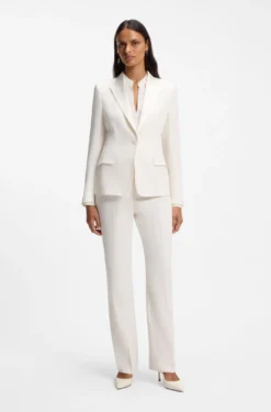 Straight-fit trousers in matte fabric
