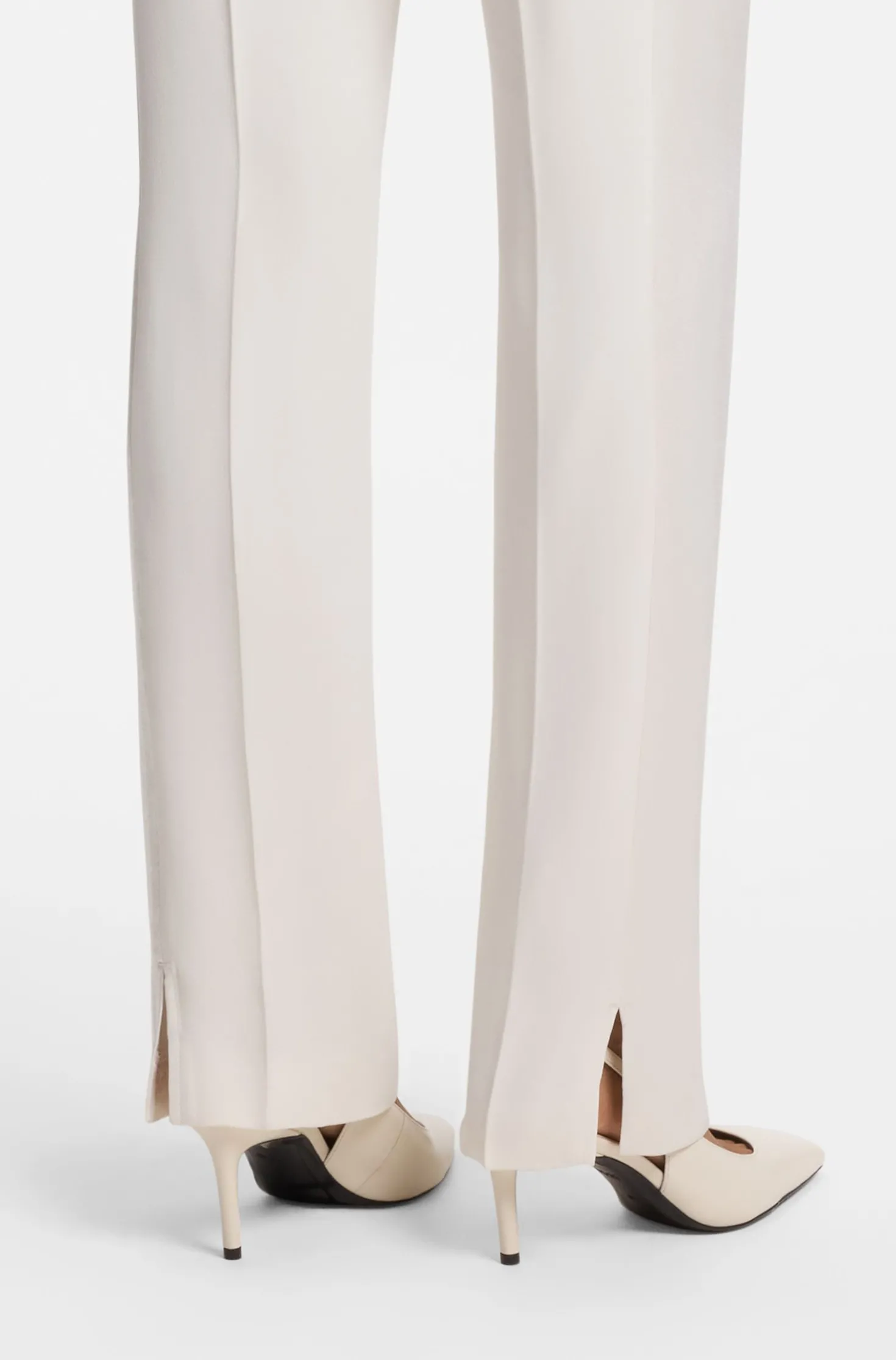 Straight-fit trousers in matte fabric