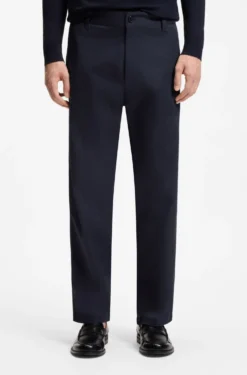 Straight-fit trousers in mercerised stretch cotton