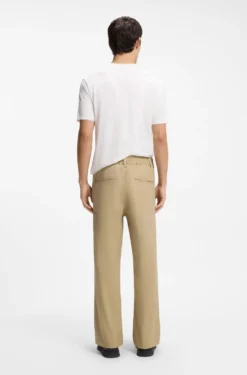 Straight-fit trousers in mercerised stretch cotton
