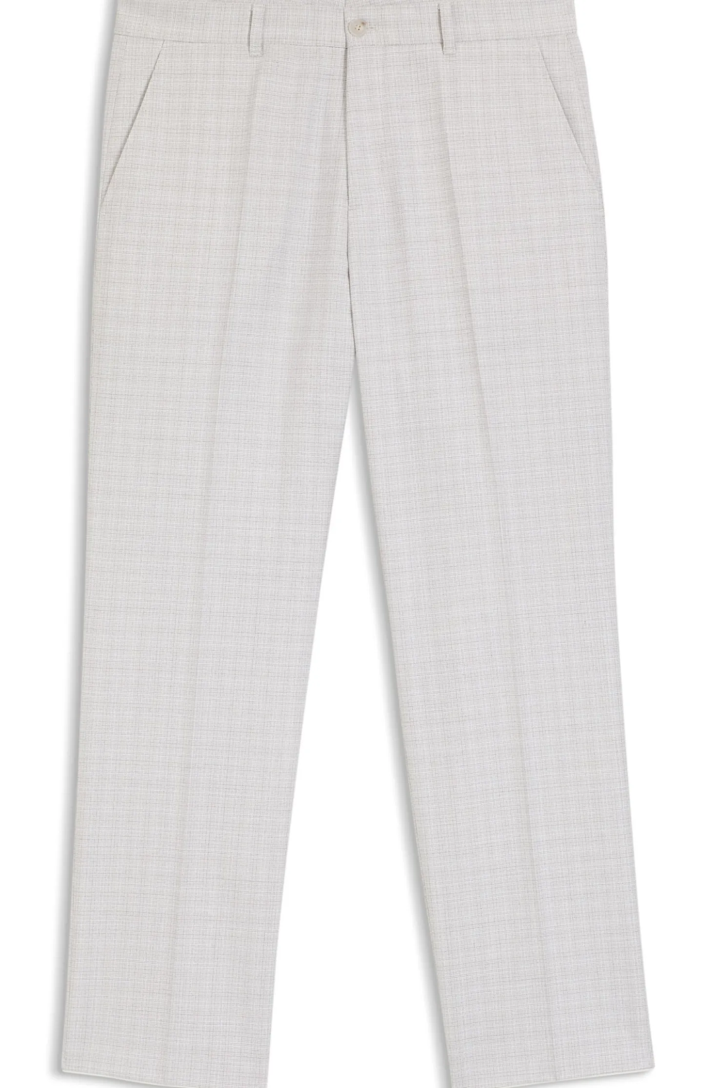 Straight-fit trousers in virgin wool and cotton