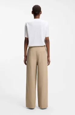 Straight-fit trousers with gold-tone carabiner chain