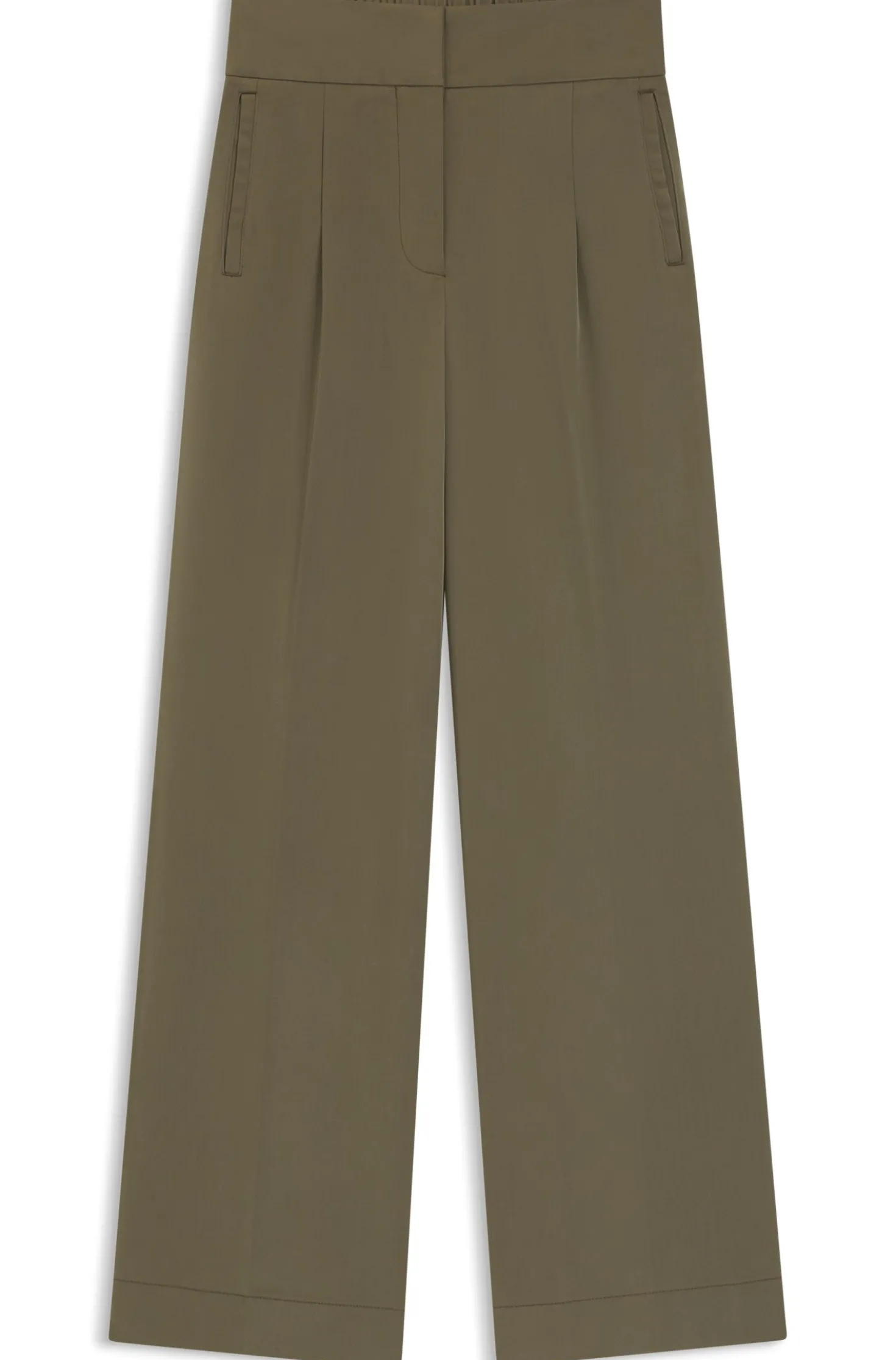 Straight-fit trousers with pleat front