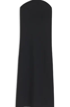 Strapless dress in stretch crepe with built-in corset