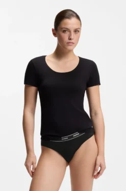 Stretch-cotton briefs with logo waistband