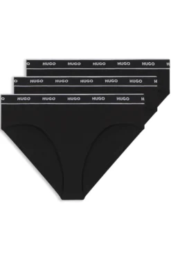 Stretch-cotton briefs with logo waistband