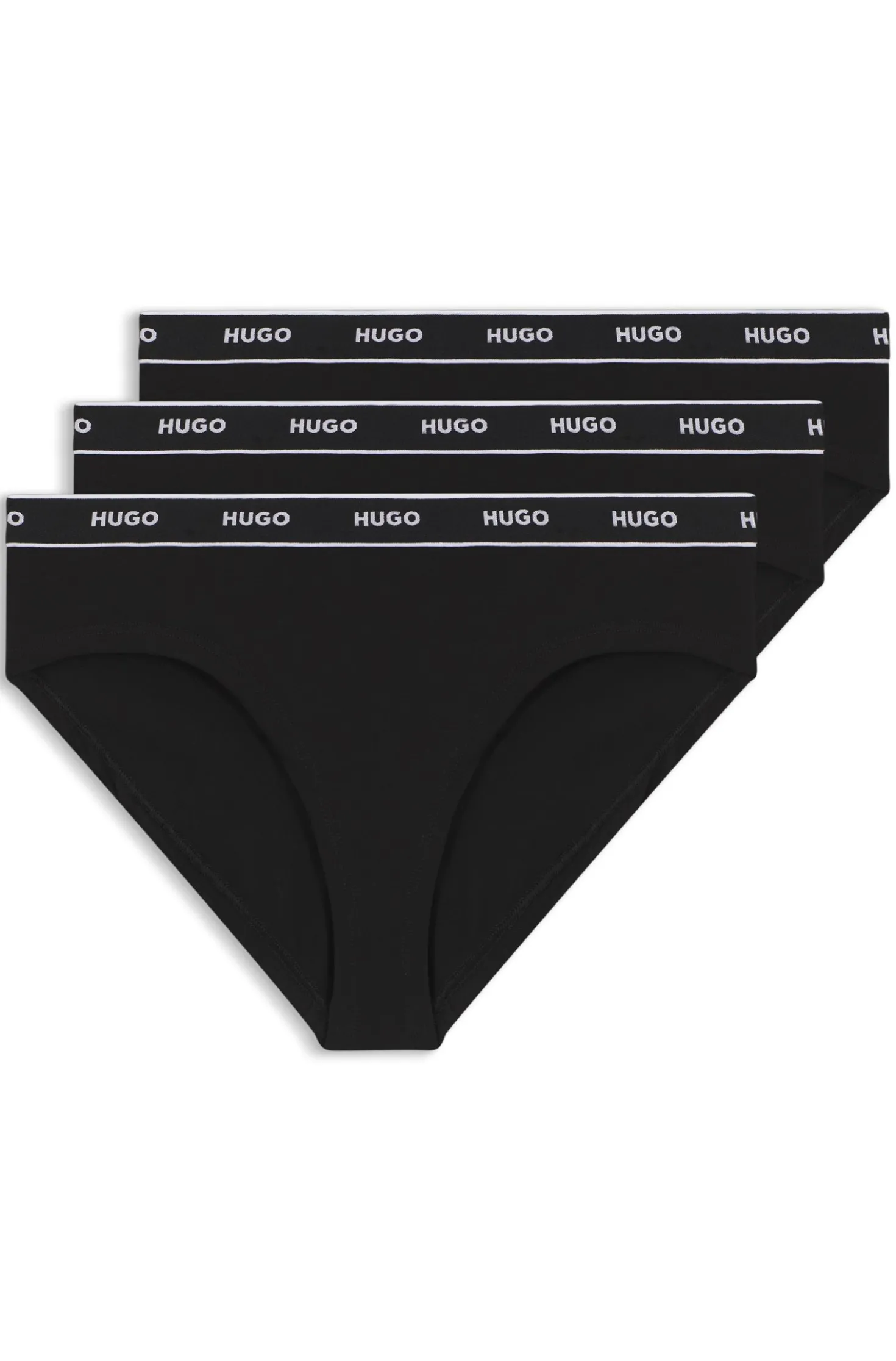 Stretch-cotton briefs with logo waistband