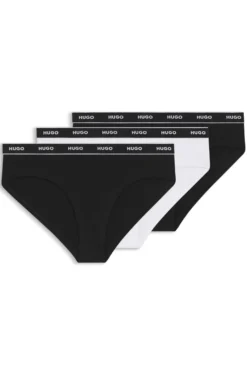 Stretch-cotton briefs with logo waistband