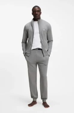 Stretch-cotton loungewear set with logo print