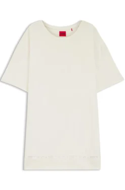 Stretch-cotton night dress with mesh insert