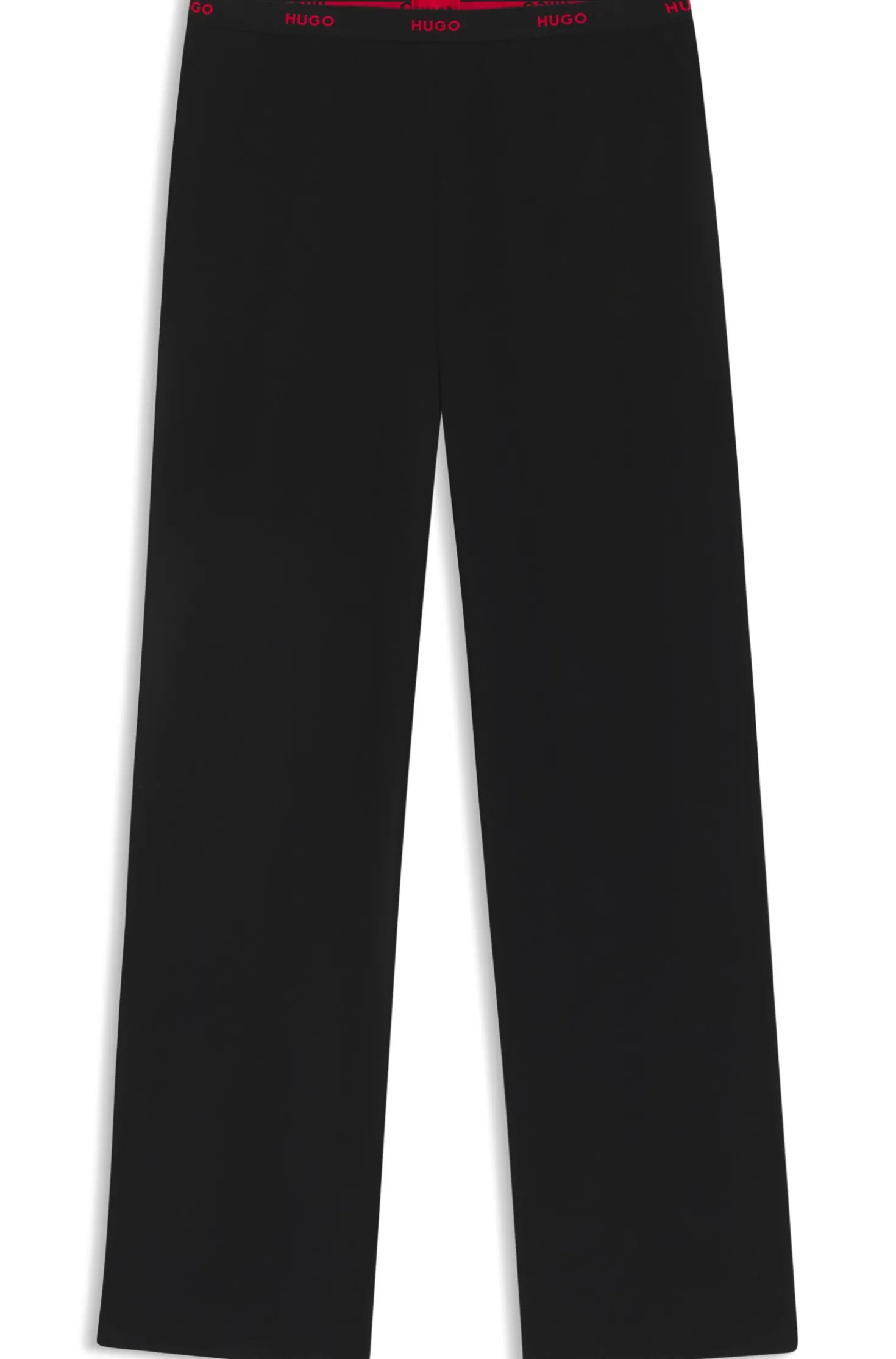 Stretch-cotton pyjama bottoms with logo waistband